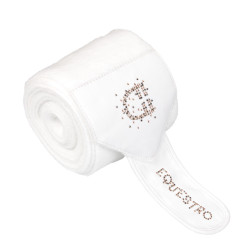 Vendas de forro polar con logo de strass Blanco