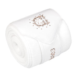 Vendas de forro polar con logo de strass Blanco