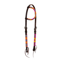Brida western con cuentas multicolores y engrasada de una oreja Marrón oscuro Marr&amp;amp;amp;oacute;n