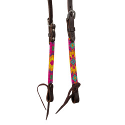 Brida western con cuentas multicolores y engrasada de una oreja