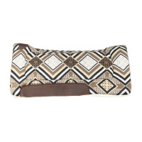 Manta western Dakota con acolchado de lana ecológica Gris / marrón / dorado