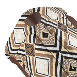 Manta western Dakota con acolchado de lana ecológica Gris / marrón / dorado