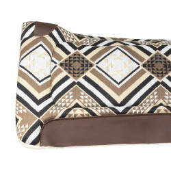 Manta western Dakota con acolchado de lana ecológica Gris / marrón / dorado