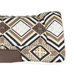 Manta western Dakota con acolchado de lana ecológica Gris / marrón / dorado