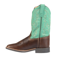 Botas western Monterey para niños Marrón oscuro / verde Marr&amp;amp;amp;oacute;n