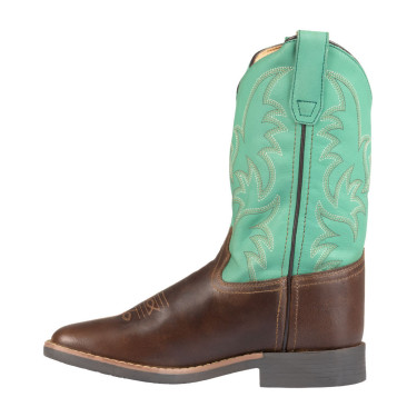 Botas western Monterey para niños Marrón oscuro / verde Marr&amp;amp;amp;oacute;n
