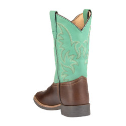Botas western Monterey para niños Marrón oscuro / verde Marr&amp;amp;amp;oacute;n
