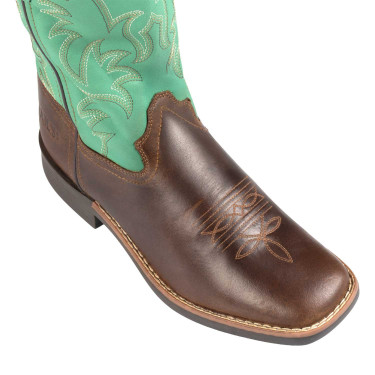 Botas western Monterey para niños Marrón oscuro / verde Marr&amp;amp;amp;oacute;n