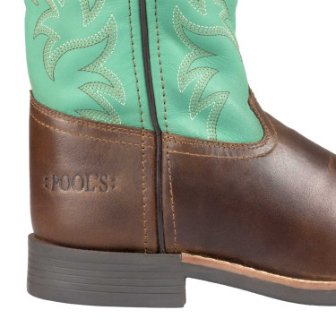 Botas western Monterey para niños Marrón oscuro / verde Marr&amp;amp;amp;oacute;n