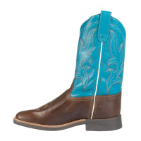 Botas vaqueras Ranch para niños Marrón oscuro / turquesa