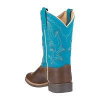 Botas vaqueras Ranch para niños Marrón oscuro / turquesa