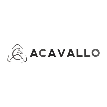 Logotipo extendido Acavallo prespaciado para pared h 30 cm Negro