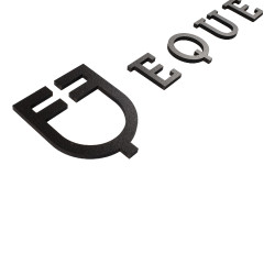 Logotipo Equestro extendido prespaciado para pared h 20 cm Negro