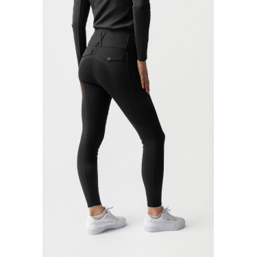 Pantalón de equitación Horze Leonie para mujer con asiento completo de gamuza vegana Negro Pantalón de equitación Horze Leonie para mujer con asiento completo de gamuza vegana Negro