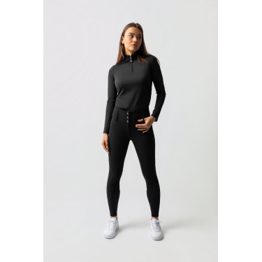 Pantalón de equitación Horze Leonie para mujer con asiento completo de gamuza vegana Negro Pantalón de equitación Horze Leonie para mujer con asiento completo de gamuza vegana Negro