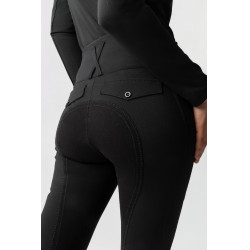 Pantalón de equitación Horze Leonie para mujer con asiento completo de gamuza vegana Negro Pantalón de equitación Horze Leonie para mujer con asiento completo de gamuza vegana Negro