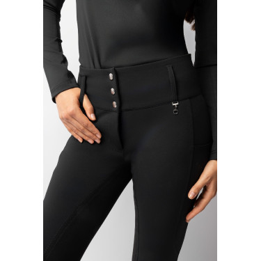 Pantalón de equitación Horze Leonie para mujer con asiento completo de gamuza vegana Negro Pantalón de equitación Horze Leonie para mujer con asiento completo de gamuza vegana Negro