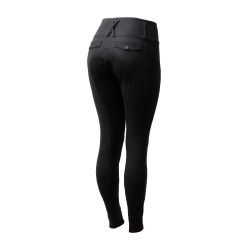 Pantalón de equitación Horze Leonie para mujer con asiento completo de gamuza vegana Negro Pantalón de equitación Horze Leonie para mujer con asiento completo de gamuza vegana Negro