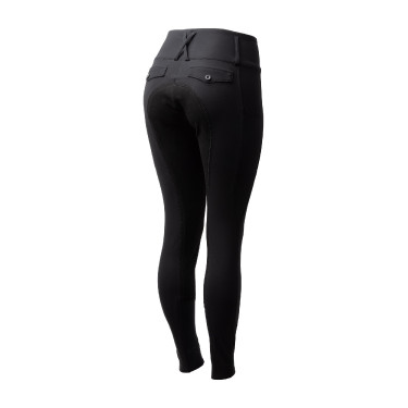 Pantalón de equitación Horze Leonie para mujer con asiento completo de gamuza vegana Negro Pantalón de equitación Horze Leonie para mujer con asiento completo de gamuza vegana Negro