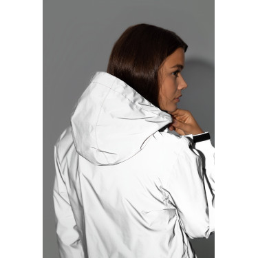 Impermeable reflectante para mujer Horze Impresión reflectante Gris