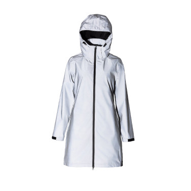 Impermeable reflectante para mujer Horze Impresión reflectante Gris