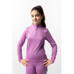 Camiseta de entrenamiento Horze Mea para niño Pensamiento pálido Violeta