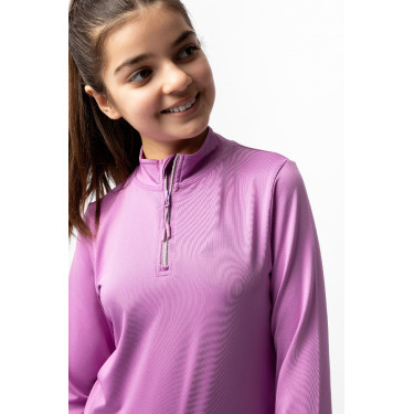Camiseta de entrenamiento Horze Mea para niño Pensamiento pálido Violeta