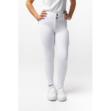Pantalón de equitación Horze Mira infantil con culera completa Blanco brillante Pantalón de equitación Horze Mira infantil con culera completa Blanco brillante