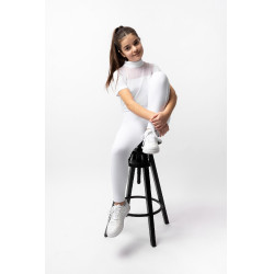 Pantalón de equitación Horze Mira infantil con culera completa Blanco brillante Pantalón de equitación Horze Mira infantil con culera completa Blanco brillante