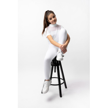 Pantalón de equitación Horze Mira infantil con culera completa Blanco brillante Pantalón de equitación Horze Mira infantil con culera completa Blanco brillante