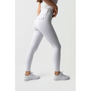 Legging híbrido Horze Anya mujer fullgrip Blanco brillante