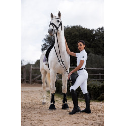 Legging híbrido Horze Anya mujer fullgrip Blanco brillante