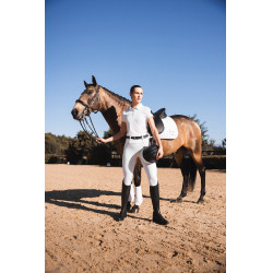Legging híbrido Horze Anya mujer fullgrip Blanco brillante