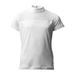 Polo de concurso Horze Kaya infantil con strass Blanco brillante Polo de concurso Horze Kaya infantil con strass Blanco brillante