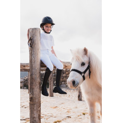 Polo de concurso Horze Kaya infantil con strass Blanco brillante Polo de concurso Horze Kaya infantil con strass Blanco brillante