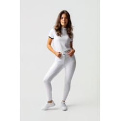 Pantalón Horze Grand Prix III Show con culera completa para mujer Blanco brillante