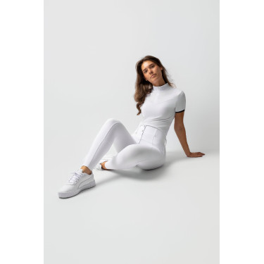 Pantalón Horze Grand Prix III Show con culera completa para mujer Blanco brillante