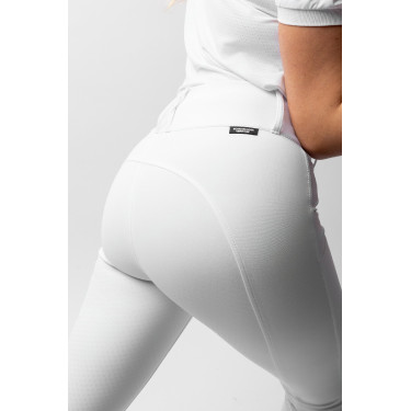 Pantalón Horze Grand Prix III Show con culera completa para mujer Blanco brillante