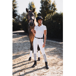 Pantalón Horze Grand Prix III Show con culera completa para mujer Blanco brillante