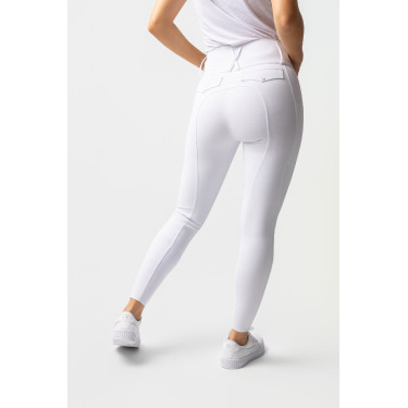 Pantalón de equitación Horze Leonie con culera completa para mujer Blanco brillante Pantalón de equitación Horze Leonie con culera completa para mujer Blanco brillante