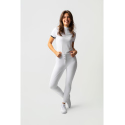Pantalón de equitación Horze Leonie con culera completa para mujer Blanco brillante Pantalón de equitación Horze Leonie con culera completa para mujer Blanco brillante