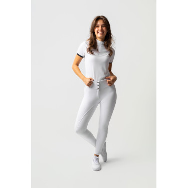 Pantalón de equitación Horze Leonie con culera completa para mujer Blanco brillante Pantalón de equitación Horze Leonie con culera completa para mujer Blanco brillante