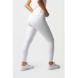 Pantalón de equitación Horze Leonie con culera completa para mujer Blanco brillante Pantalón de equitación Horze Leonie con culera completa para mujer Blanco brillante