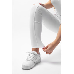 Pantalón de equitación Horze Leonie con culera completa para mujer Blanco brillante Pantalón de equitación Horze Leonie con culera completa para mujer Blanco brillante