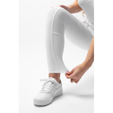 Pantalón de equitación Horze Leonie con culera completa para mujer Blanco brillante Pantalón de equitación Horze Leonie con culera completa para mujer Blanco brillante