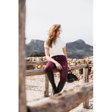 Pantalón de equitación Horze Evelyn de asiento completo para mujer Port Royale Burdeos Pantalón de equitación Horze Evelyn de asiento completo para mujer Port Royale Burdeos