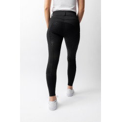 Pantalón de equitación Horze Evelyn de asiento completo para mujer Negro