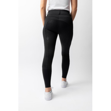 Pantalón de equitación Horze Evelyn de asiento completo para mujer Negro
