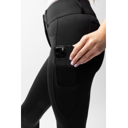 Pantalón de equitación Horze Evelyn de asiento completo para mujer Negro