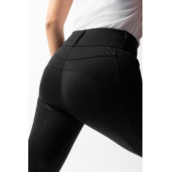Pantalón de equitación Horze Evelyn de asiento completo para mujer Negro